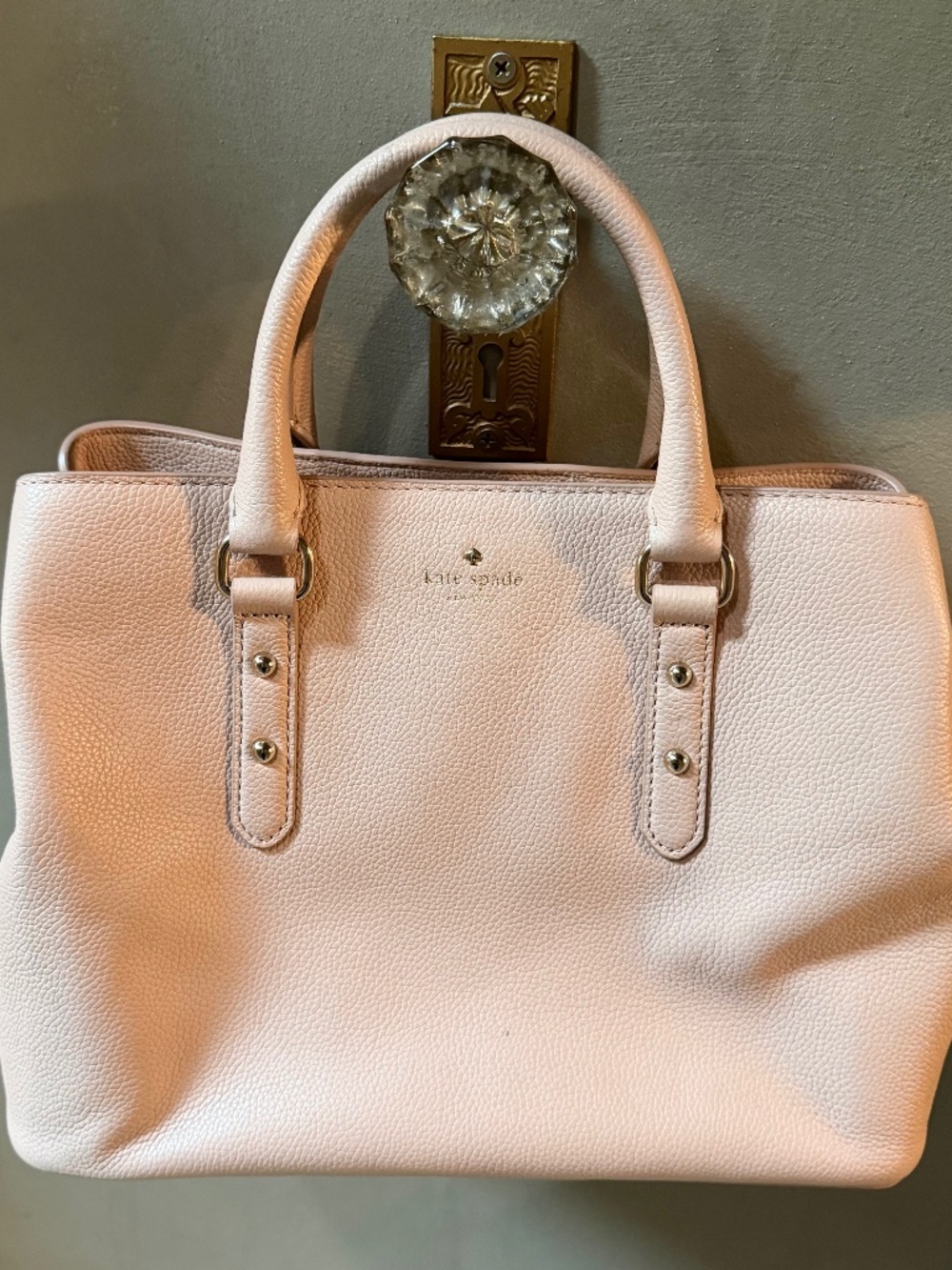 Kate Spade Larchmont Avenue Evangelie Satchel Light Pink Pebbled Leather